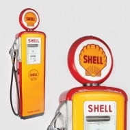 Pompă de benzină Shell, cu glob luminos, anii 1950, piesă de design